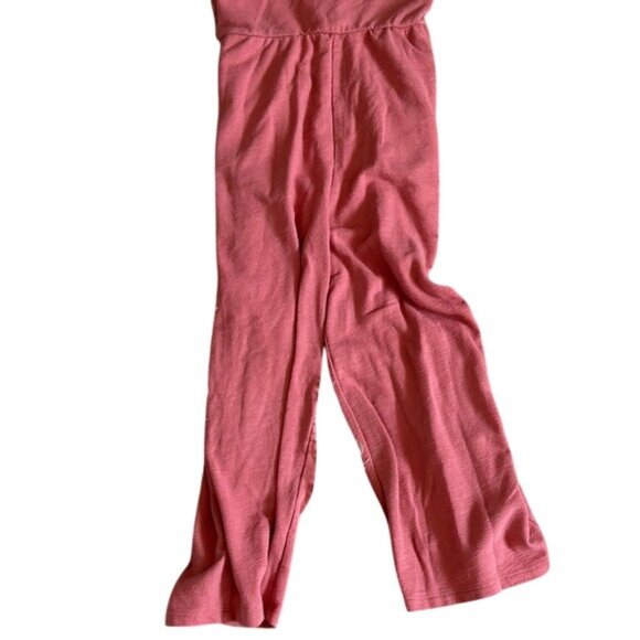 Old Navy Girls Pink Sleeveless Knit Jumpsuit S M Keyhole Front & Crisscross Back - Picture 4 of 8